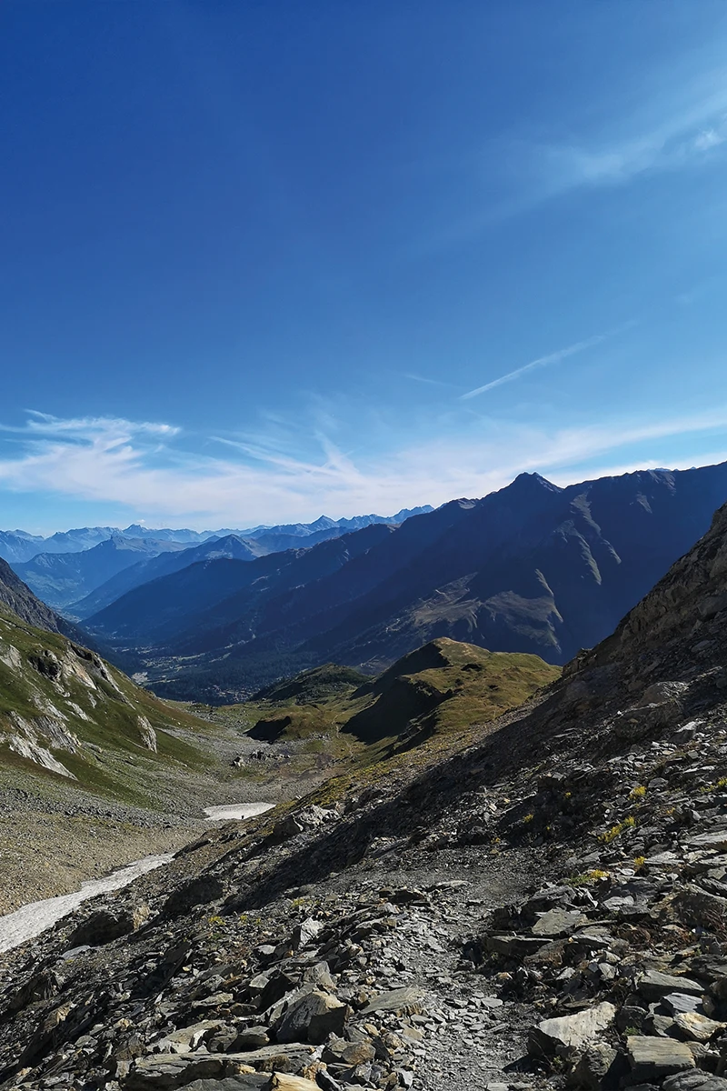 Depuis le Petit Col Ferret vers le versant Suisse