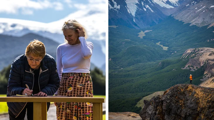 L'ancienne présidente du Chili, Michelle Bachelet, signe la promesse de création d'un parc national historique