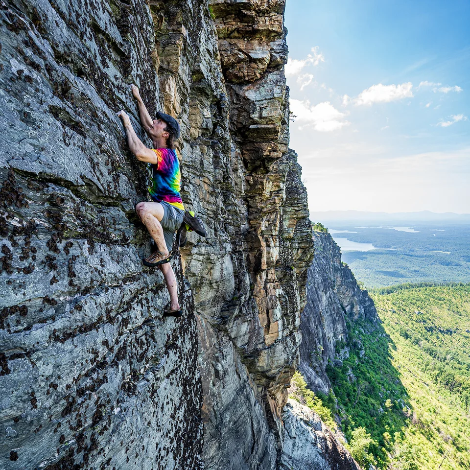 Austin Howell dans une voie en Caroline du Nord, le matin de sa chute mortelle.