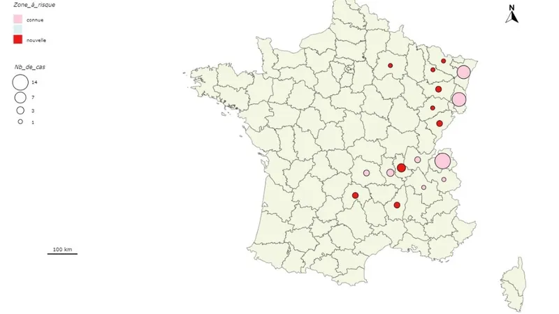 Lieu probable de contamination des cas autochtones d’infection par le virus déclarés en France de mai 2021 à mai 2023.