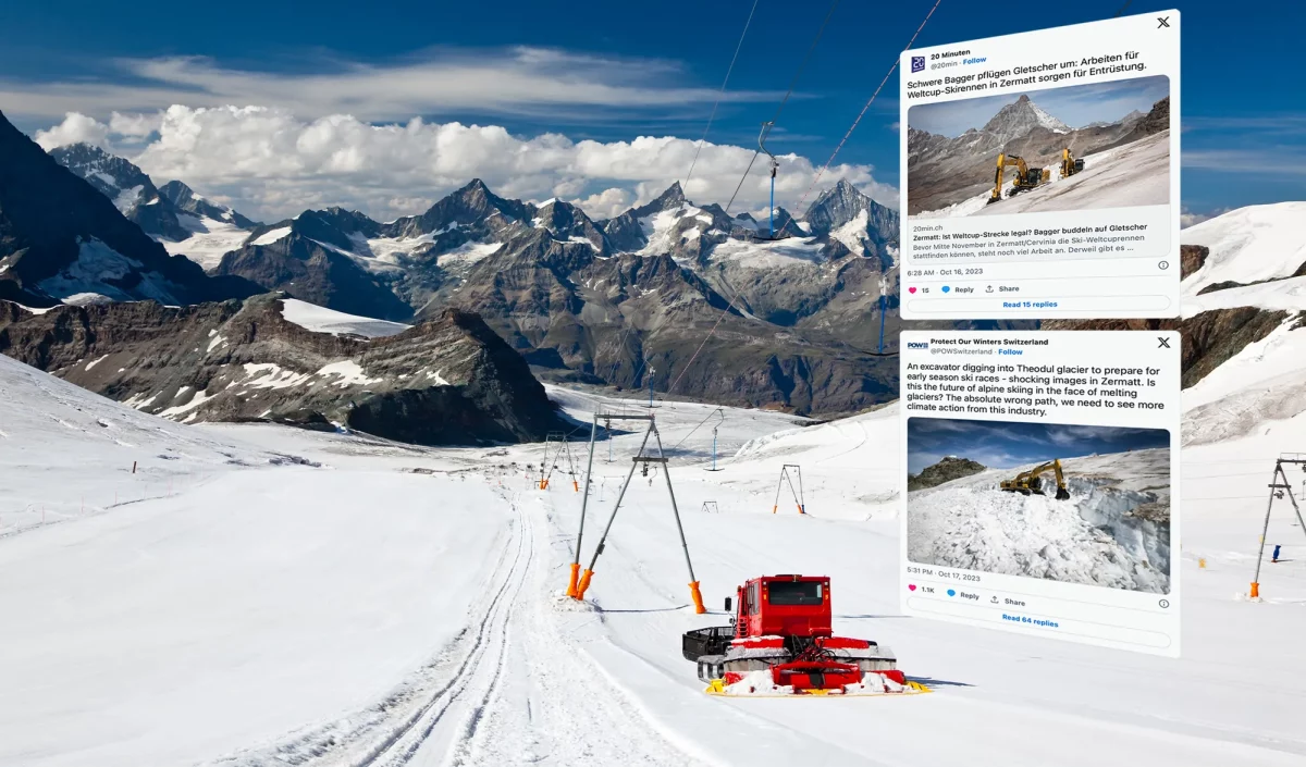 Zermatt glacier éventré pour la coupe du monde de ski