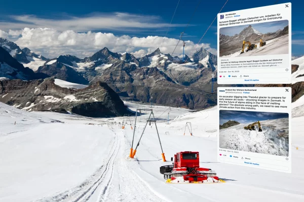 Zermatt glacier éventré pour la coupe du monde de ski