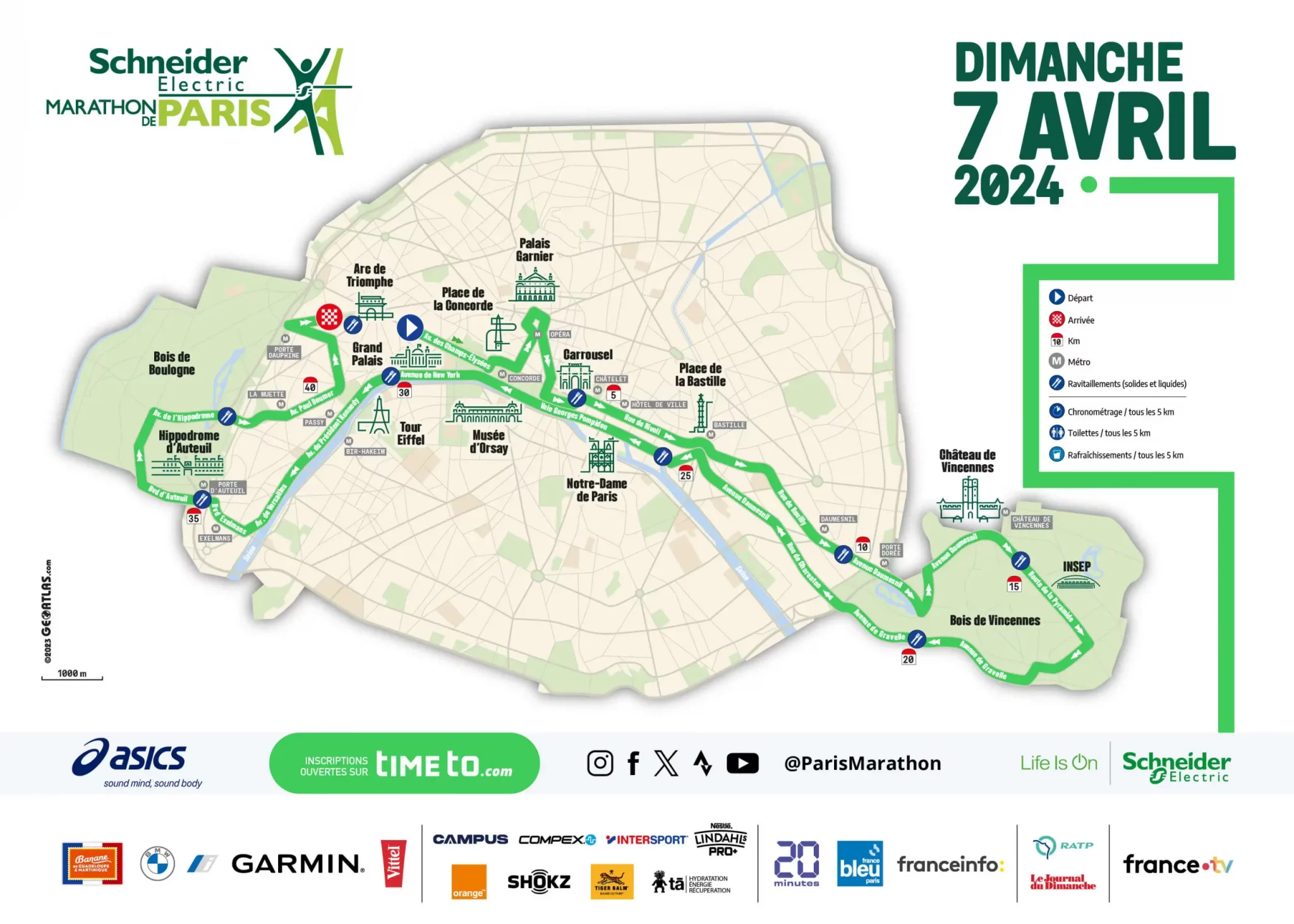 Parcours Marathon de Paris