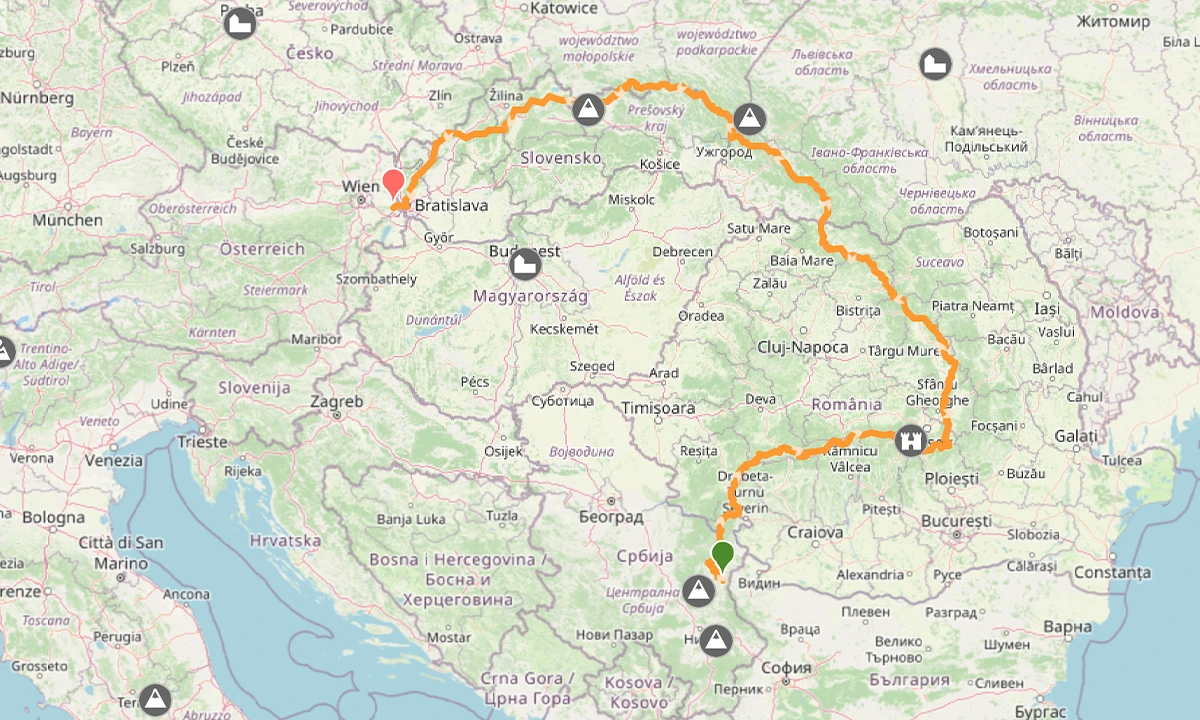 carte Traversée des Carpates
