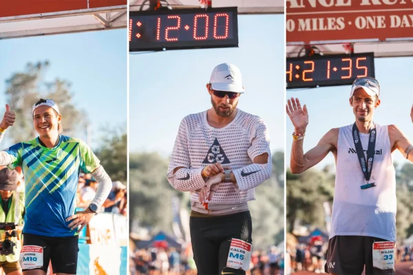 Kilian Jornet 3e de la Western States 2025 derrière Caleb Olson et Chris Meyers