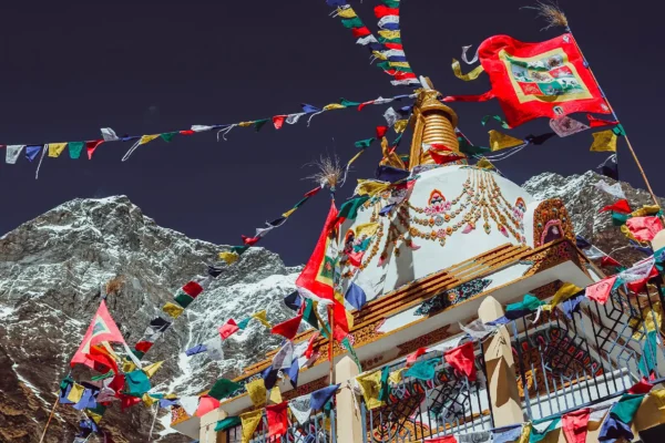 Nepal montagne drapeau