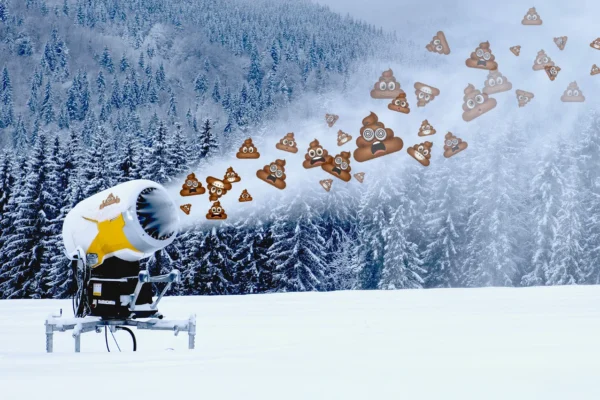 Canon à neige emoji merde