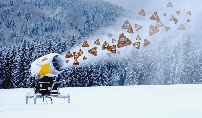 Canon à neige emoji merde