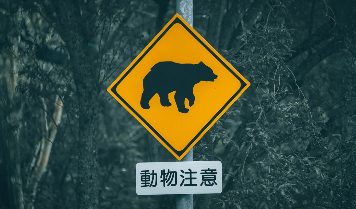 Panneau attention ours Japon