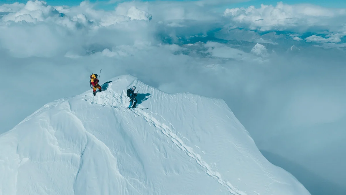 Photo originale d'Andrzej Bargiel au sommet de l'Everest