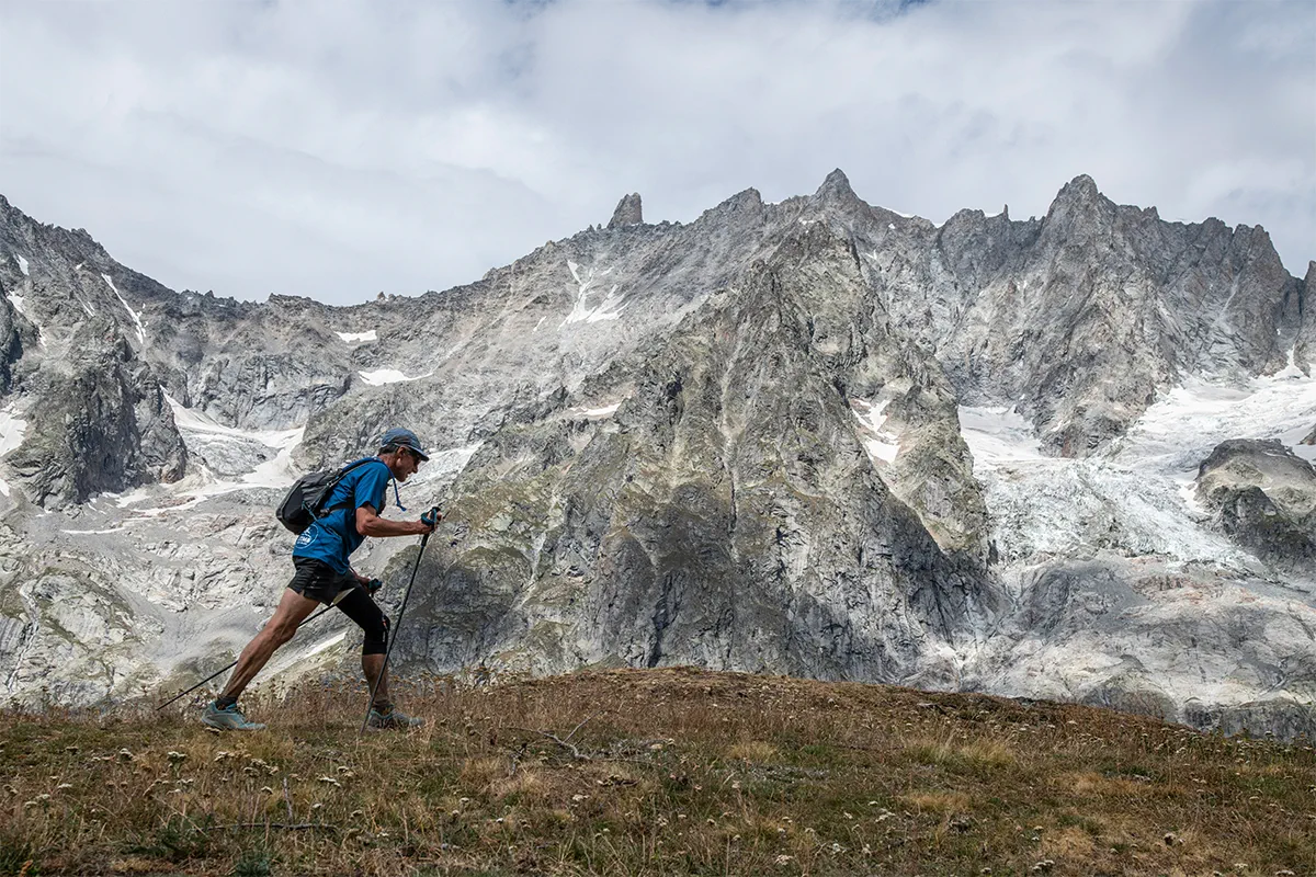 Michel Poletti sur le parcours de l'UTMB en 2020.
