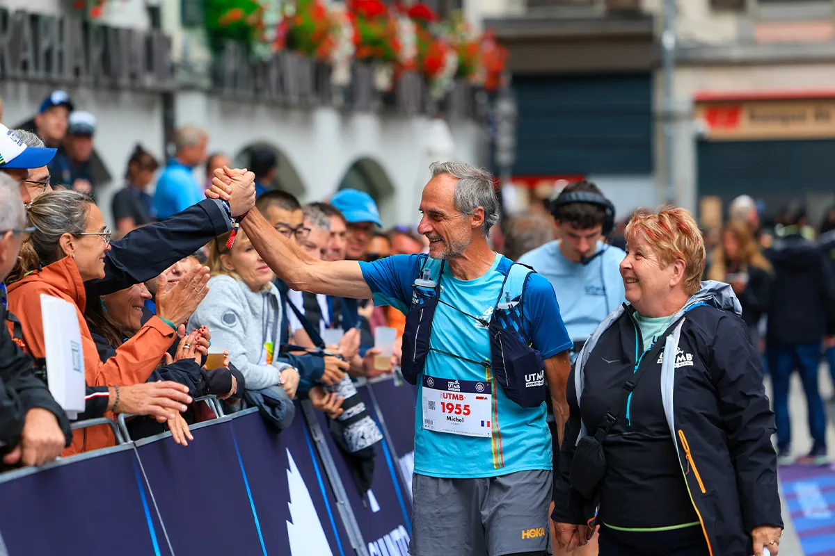 Michel et Catherine Poletti au départ de l'UTMB 2025.