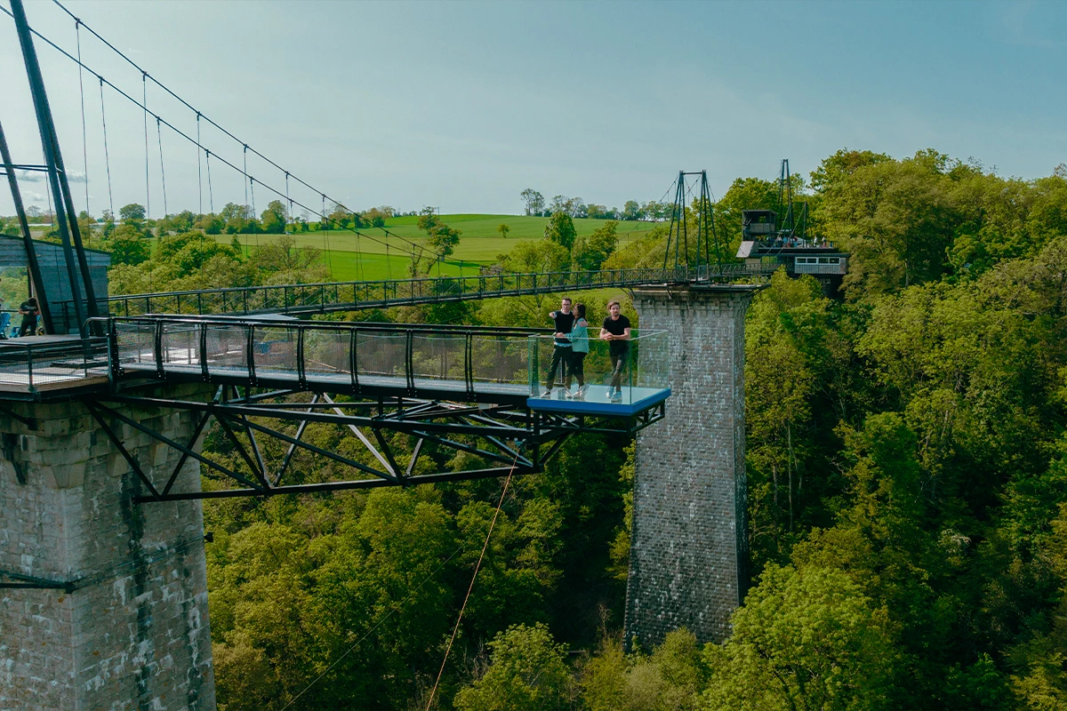 Calvados Saut à l'élastique viaduc Souleuvre